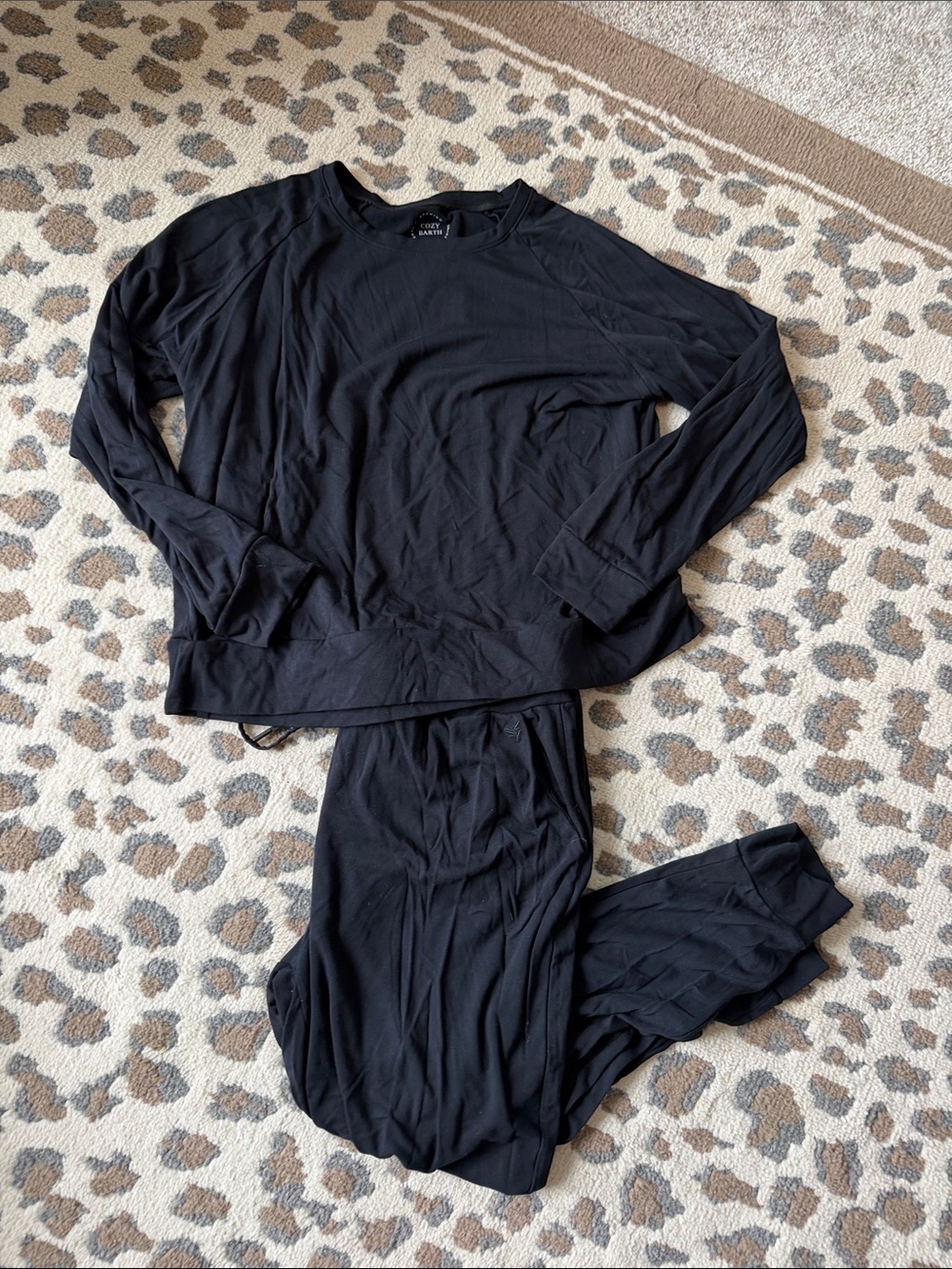 Cozy Earth Bamboo Women's Black Pullover Sweatshirt and pants